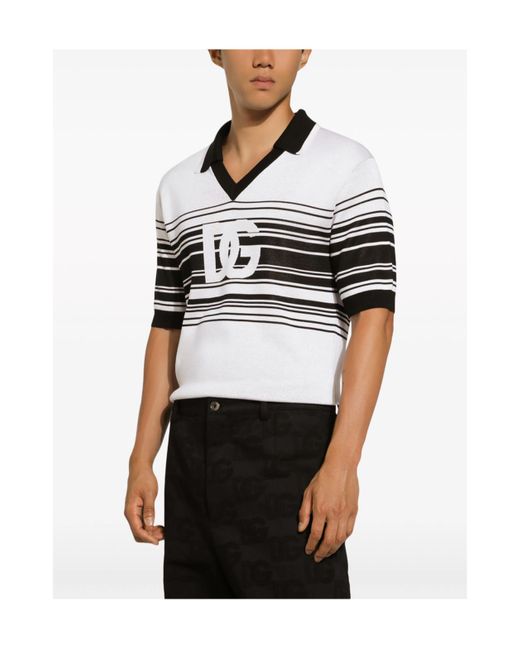 Dolce & Gabbana Black Silk Polo Shirt for men