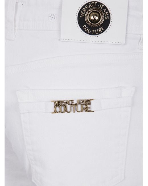 Versace Jeans White Couture Logo Lettering Flared Jeans