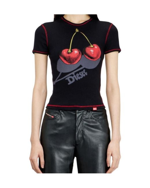 DIESEL Black Cherry Print T-Shirt