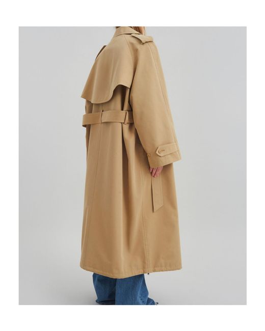 Frankie Shop Natural Buttoned Belted Coat