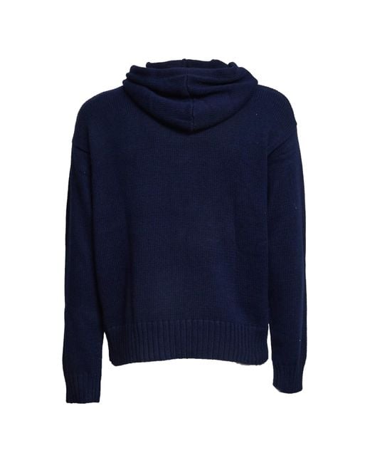 Polo Ralph Lauren Blue Hooded Drawstring Jumper for men