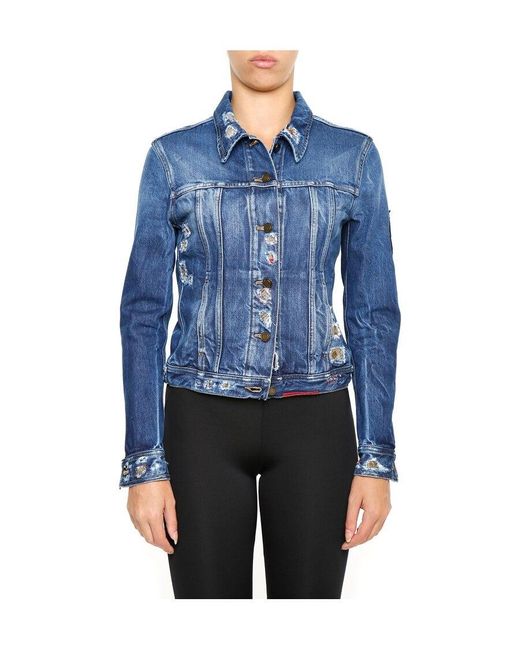 Saint Laurent Blue A Well-Fitting Denim Coat