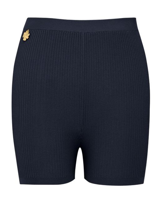 Saint Laurent Blue Rib-Knit Cycling Shorts