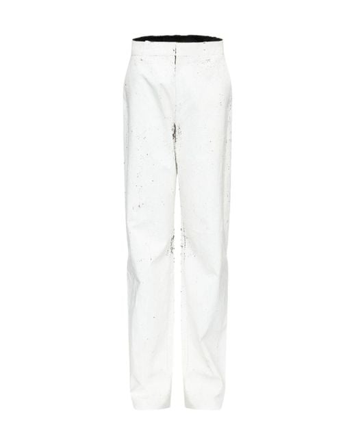 MM6 by Maison Margiela White Coated Trousers