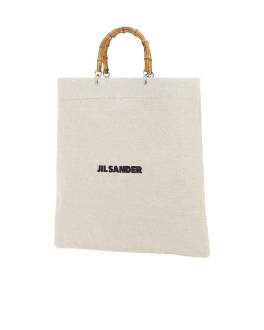 Jil Sander White Bamboo Handle Top Handle Bag for men