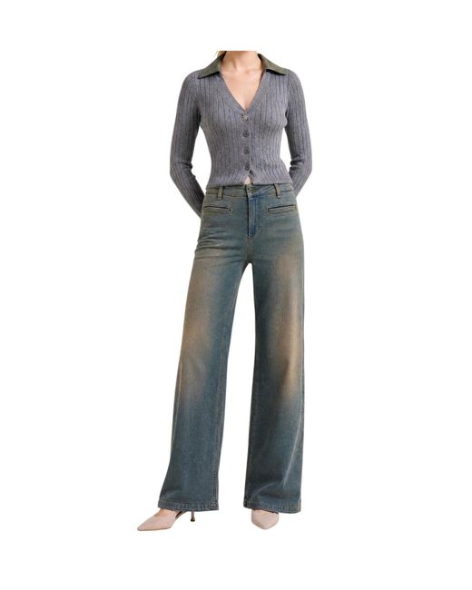Liu Jo Gray Button-Front Cardigan