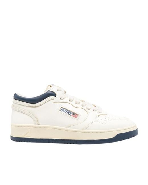 Autry White Med-Way Mid Sneakers for men