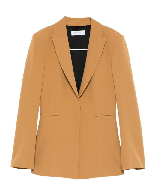 Patrizia Pepe Natural Peak-Lapel Blazer