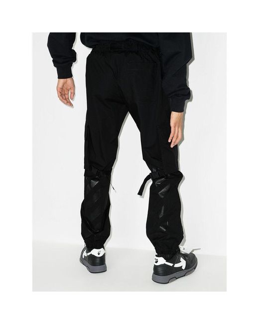 Off-White c/o Virgil Abloh Black Diag-Stripe Ripstop Cargo Trousers for men