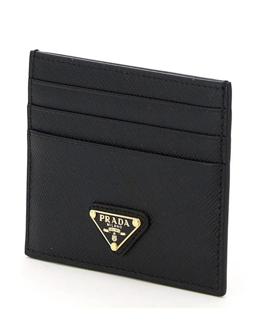 Prada Black Logo Plaque Card Holder