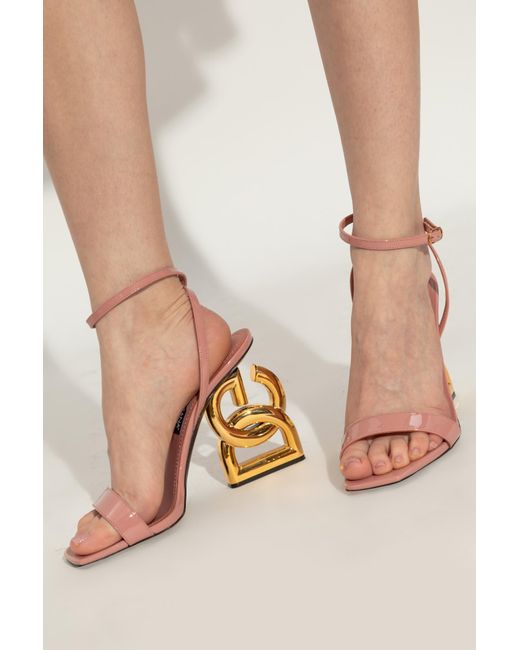 Dolce & Gabbana Multicolor Keira Logo Heel Sandals