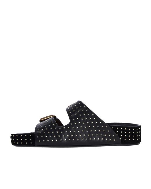 Isabel Marant Black Embellished Slip-On Sandals