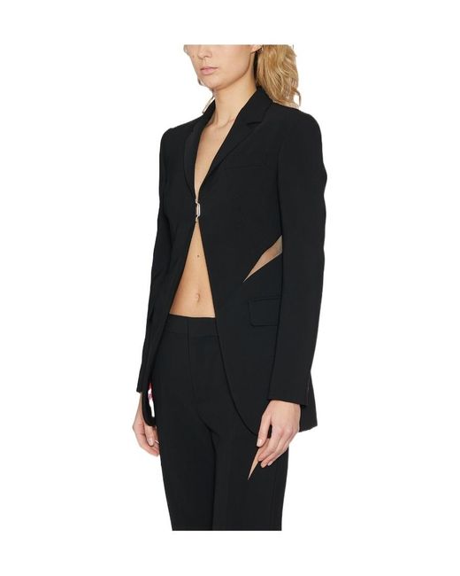 DSquared² Black Cut-Out Detailed Long Sleeved Blazer