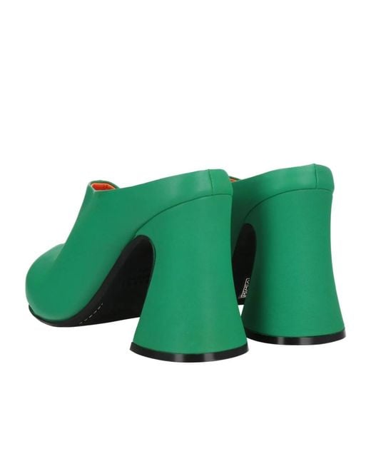 Marni Green Solid Color Mules
