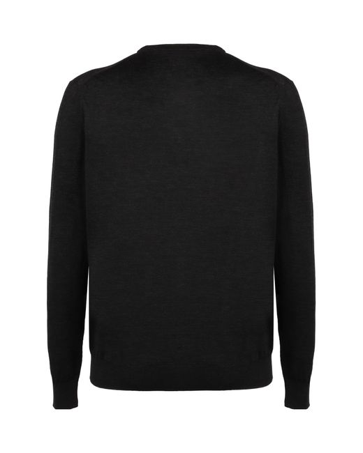 Kiton Black Wool Knit Pullover for men