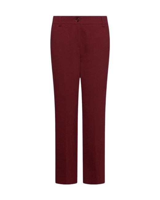Marella Red Casual Trousers With Belt Loops