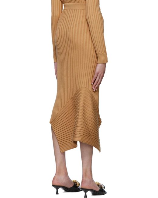 Stella McCartney Natural Asymmetrical Midi Skirt