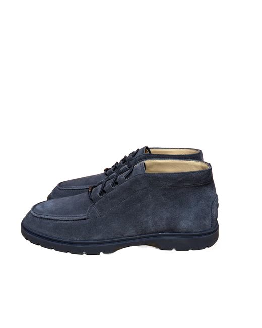 Tod's Blue Desert Lace-Up Boots for men
