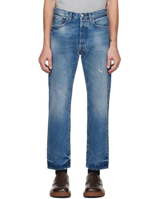 Acne Blue Distressed Relaxed Fit Jeans for men