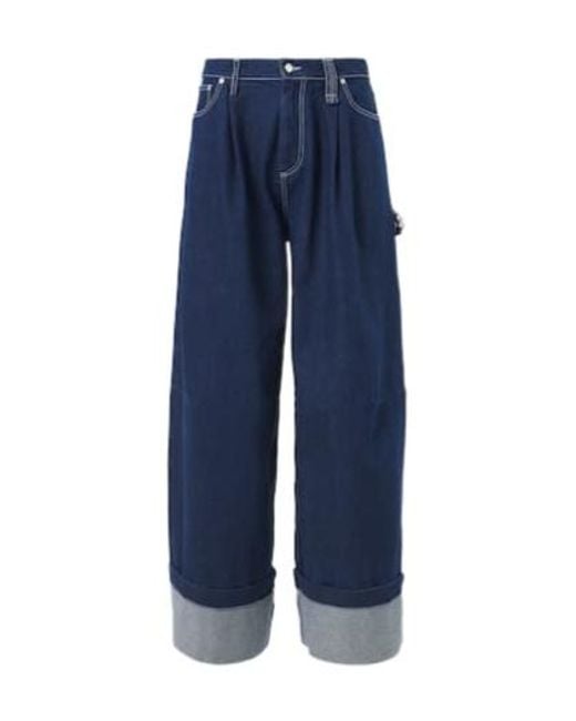 Simone Rocha Blue Embellished Wide-Leg Jeans for men
