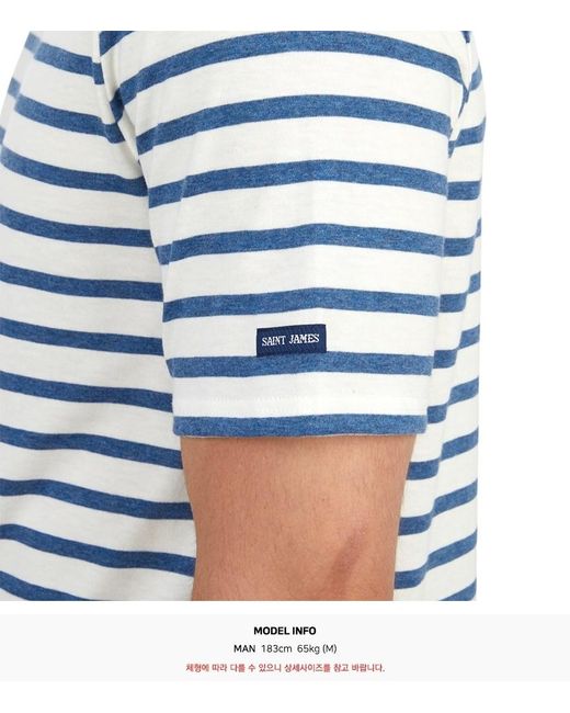 Saint James Blue Open-Necked Shirt for men