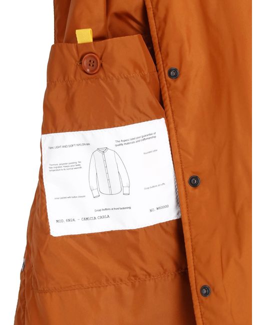 Aspesi Brown Snap-Front Collarless Jacket