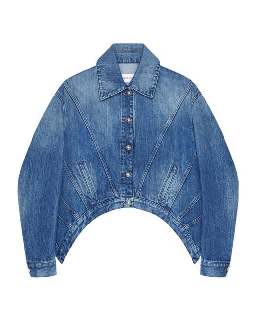 Givenchy Blue Asymmetric Hem Denim Jacket