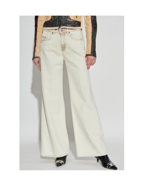 DIESEL White 1978 D-Akemi L30 Wide-Leg Jeans