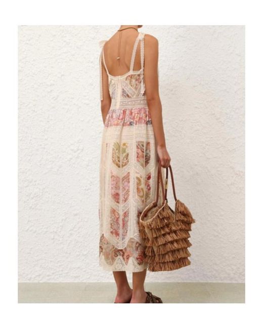 Zimmermann Natural Spliced Print Daylight Slip Dress