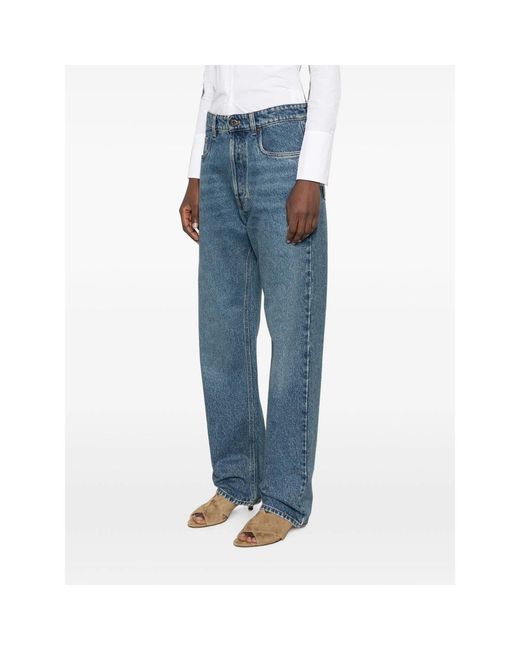 Miu Miu Blue Light-Wash Denim Flare Jeans