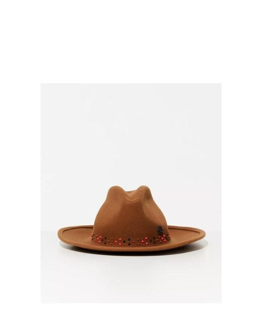 Maison Michel Brown Logo Hat