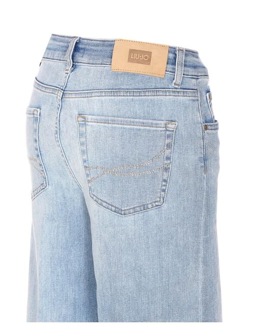 Liu Jo Blue Logo-Patch Jeans