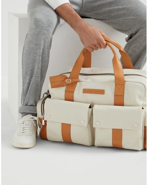 Brunello Cucinelli Multicolor Multiple-Pockets Duffle Bag for men