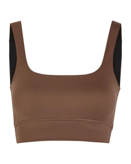 Varley Brown Stretch-Jersey Bra Top