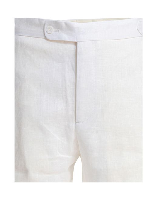 Bode White Embroidered Straight Leg Pants for men