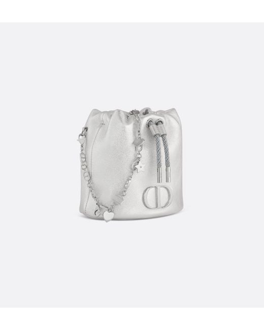 Dior Gray Drawstring Shoulder Bag