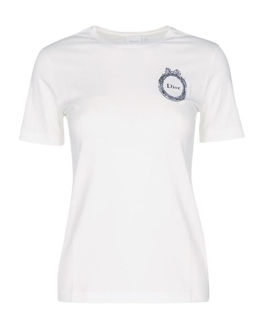 Dior White Iviera Médaillon T-Shirt