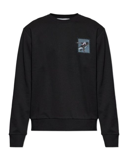 Iceberg Black Long Sleeve Print Sweatshirt for men