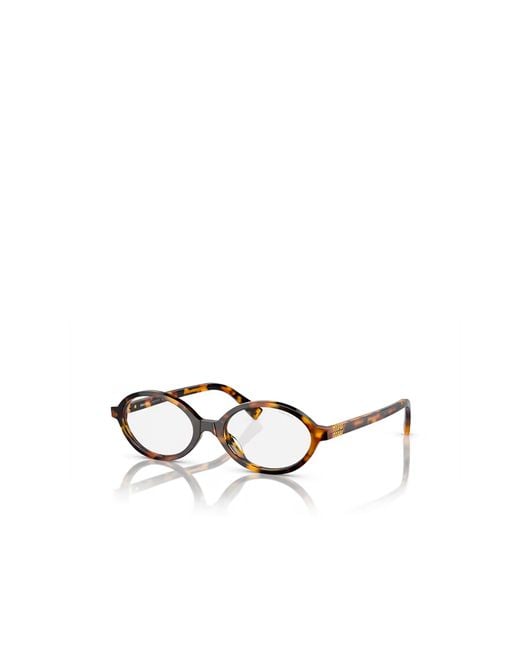 Miu Miu White Eyewear Oval Frame Full Rim Glasses