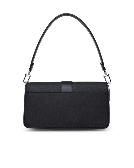 MICHAEL Michael Kors Black Logo-Plaque Leather Tote Bag
