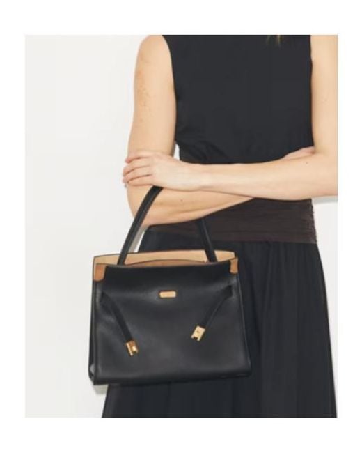 Tory Burch Black Small Lee Radziwill Double Tote Bag