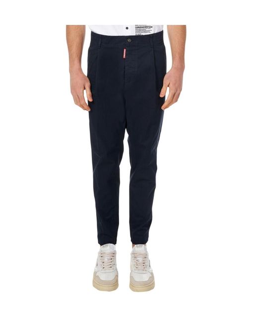 DSquared² Blue Cropped Tapered Pants for men