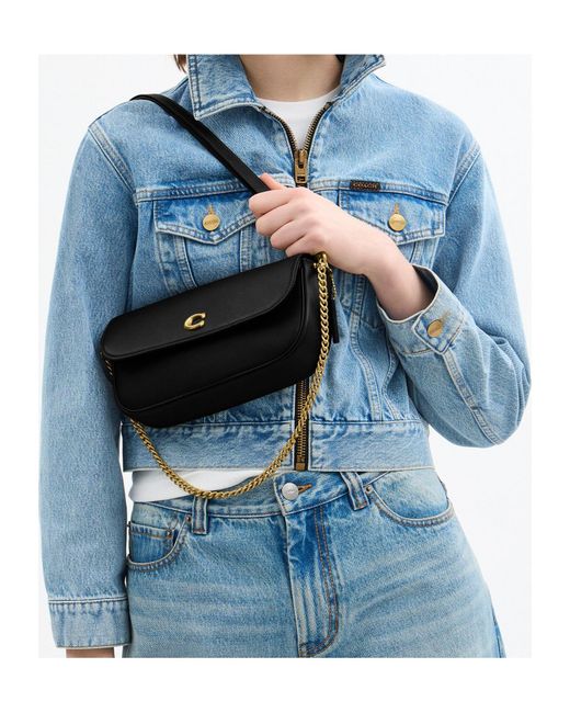 COACH Black Brook Flap Chain Bag