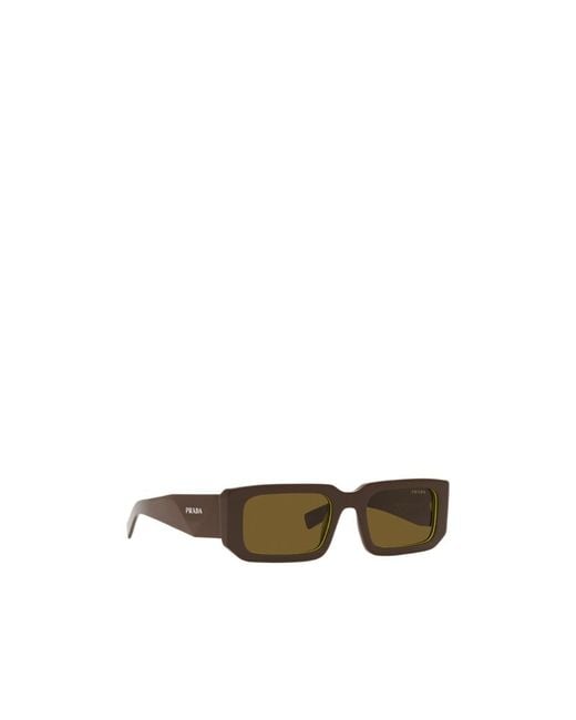 Prada Green Eyewear Rectangular Frame Sunglasses for men