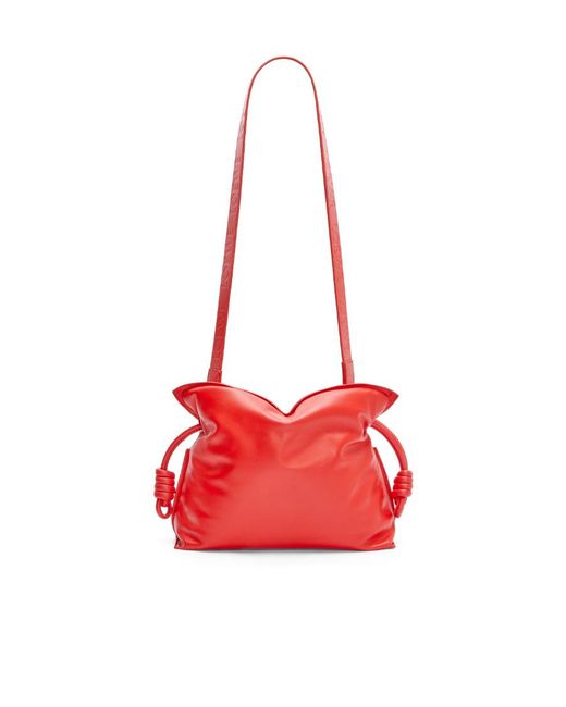 Loewe Red Flamenco Padded Drawstring Shoulder Bag