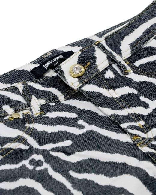 Just Cavalli White Zebra Printed Jeans