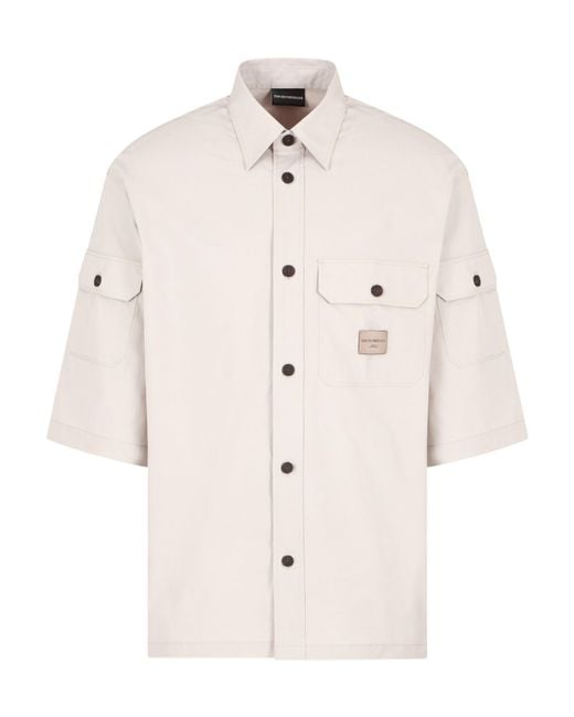 Emporio Armani Natural Logo-Appliqué Shirt for men