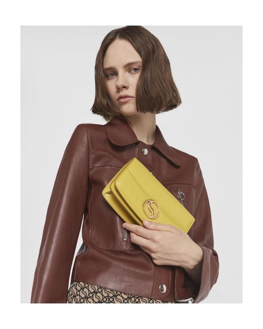 Stella McCartney Yellow S-Wave Mini Shoulder Bag