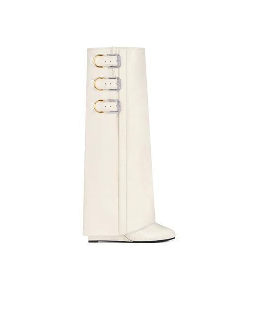 Givenchy White Shark Lock Buckles Boots
