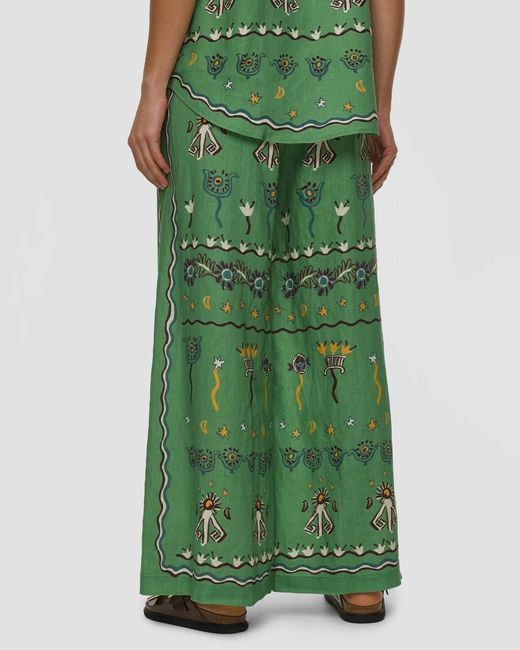 ALÉMAIS Green Elastic Waistband Casual Pants